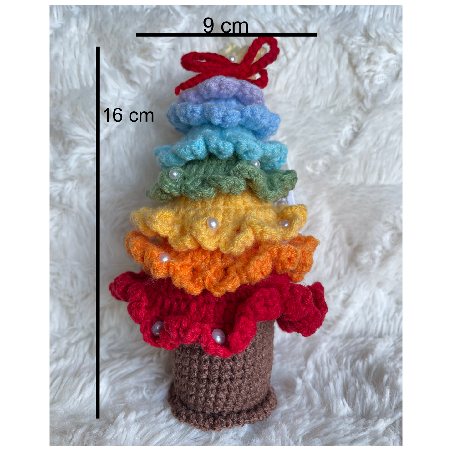 Handmade Crochet Christmas Tree – Rainbow Edition