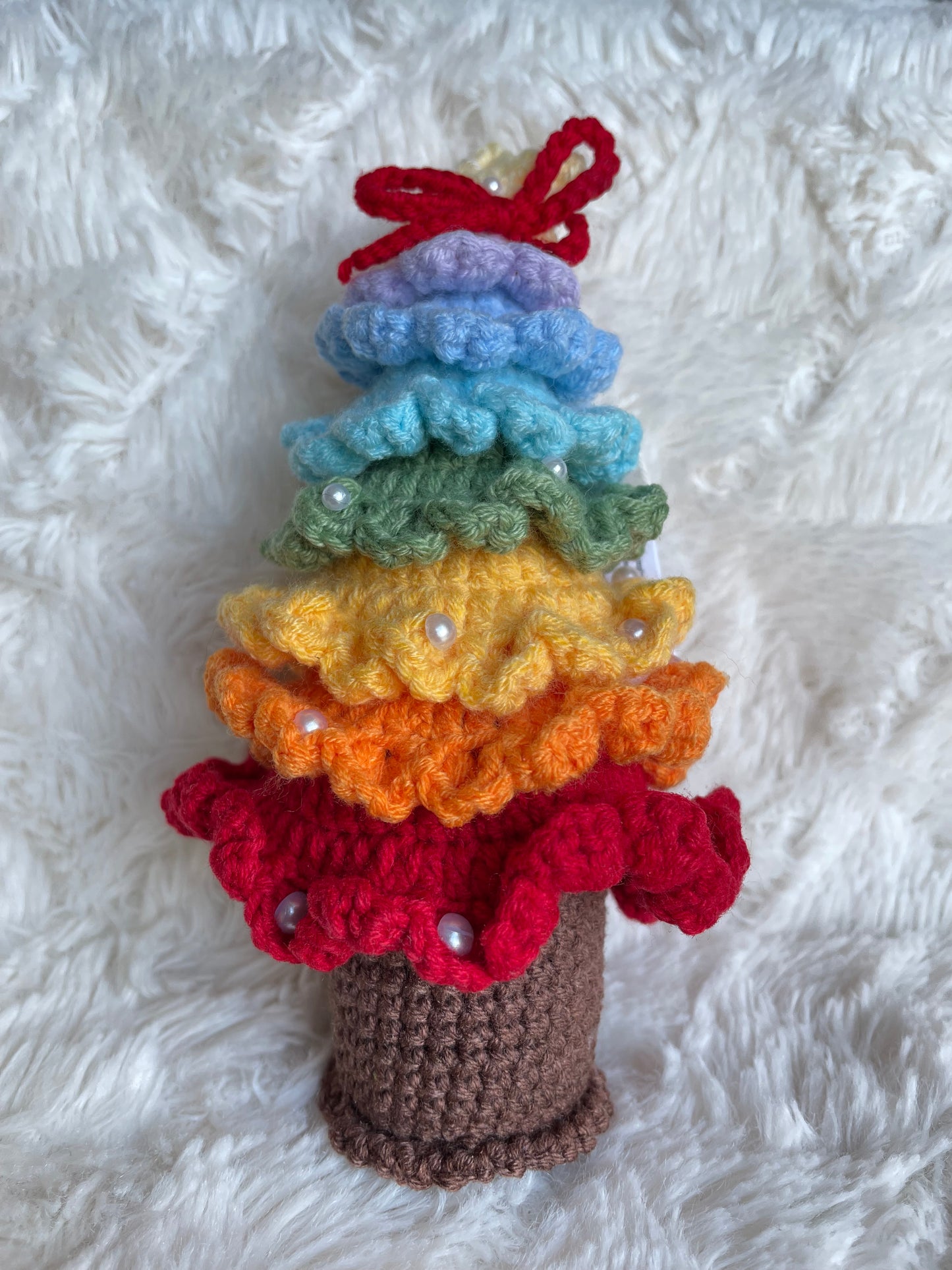 Handmade Crochet Christmas Tree – Rainbow Edition
