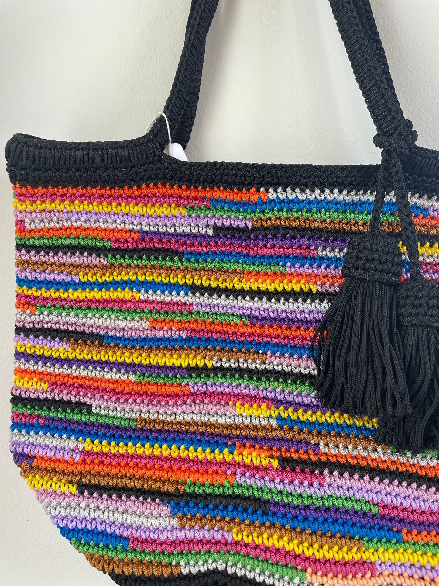 Handmade Crochet Rainbow Tote Bag π