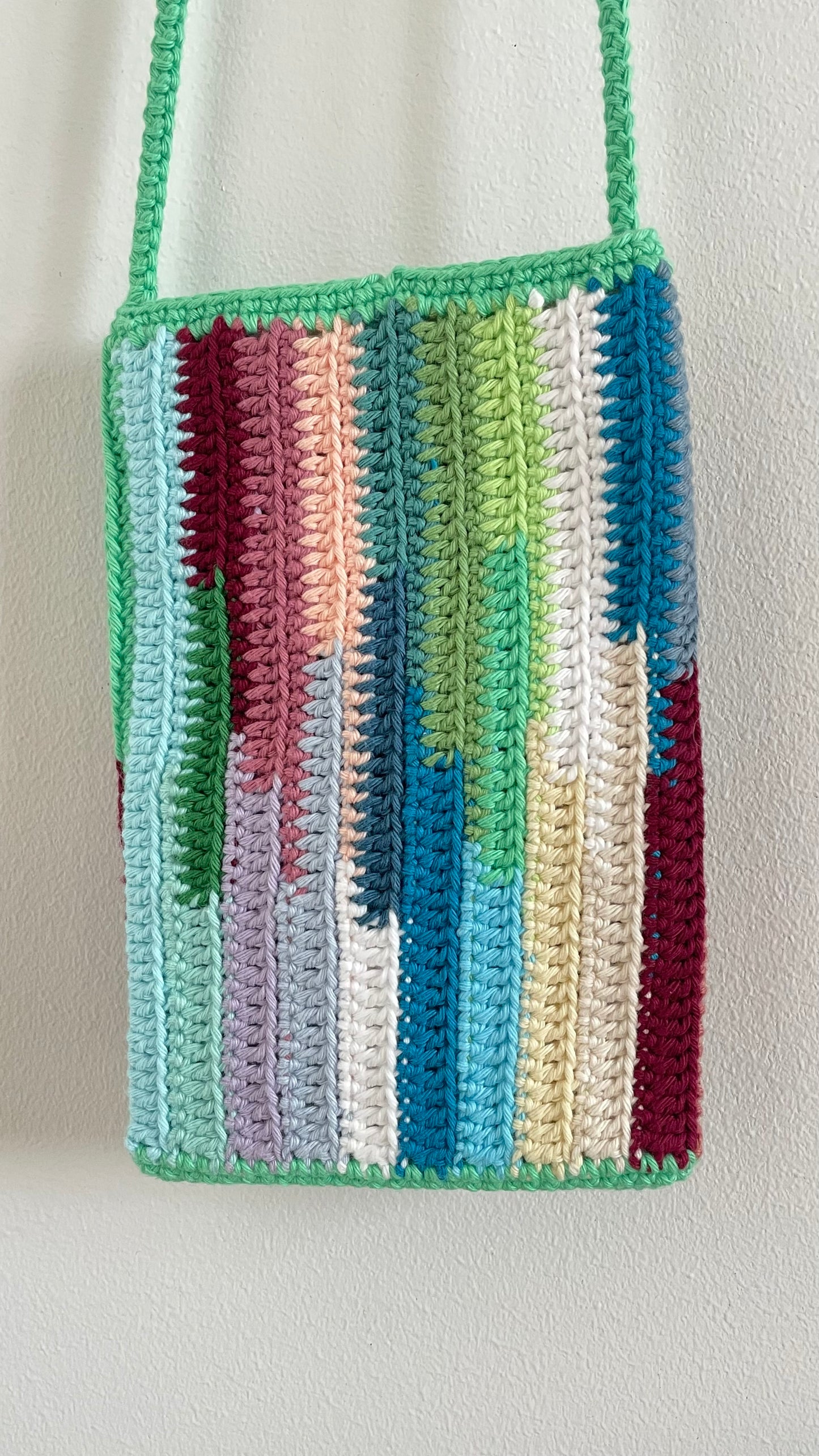 Handmade crochet phone bag