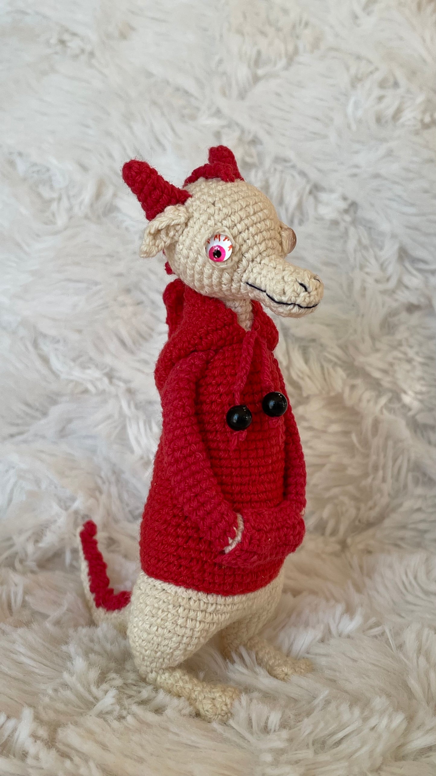 Handmade Crochet Hoodie Dragon ๐๐งถ