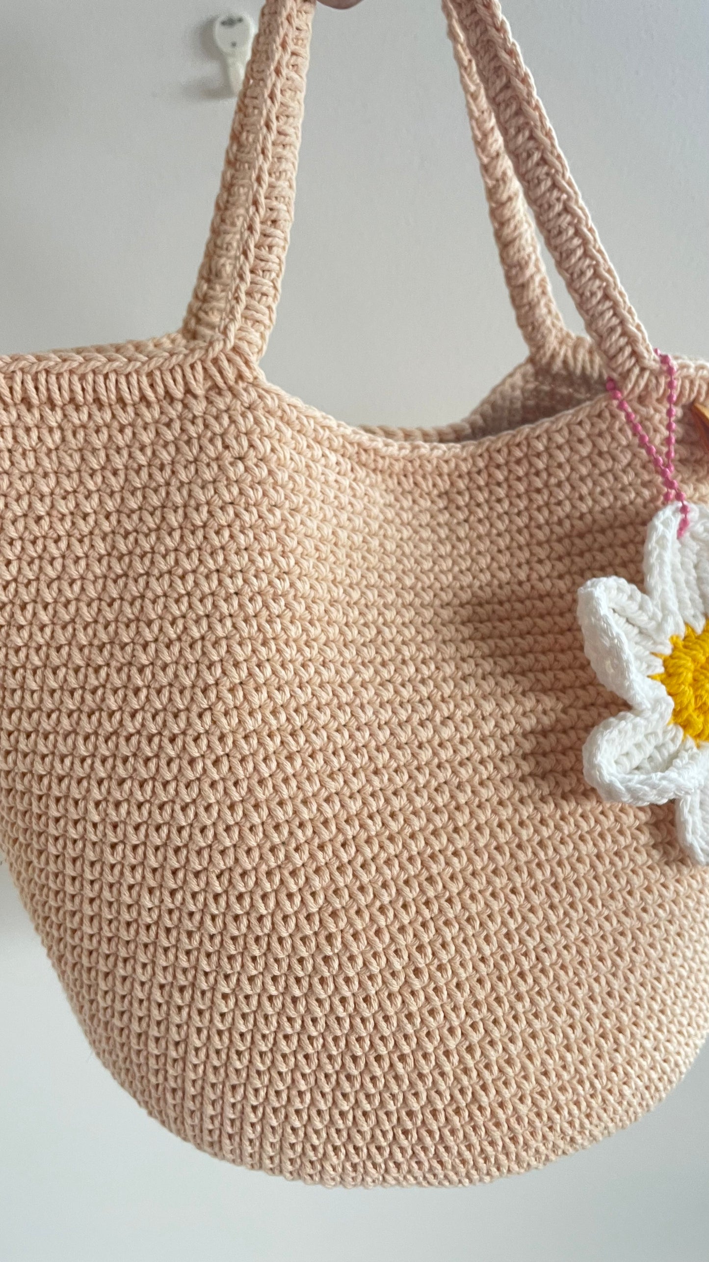 Handmade Crochet Tote Bag - Small Daisy Edition