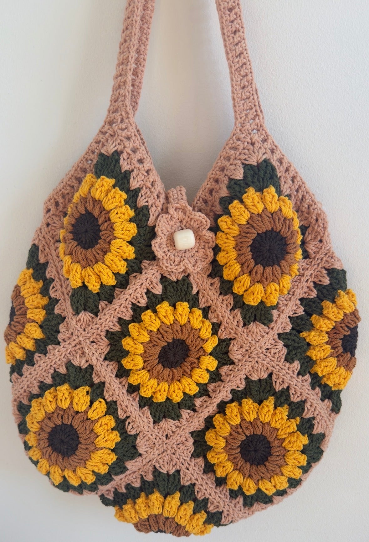 Handmade Sunflower Crochet Bag