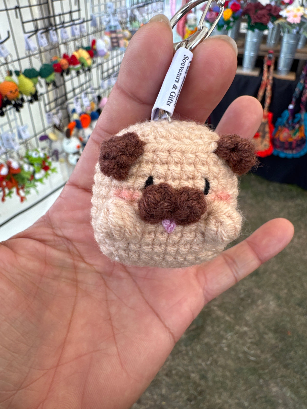 Cute Crochet Dog Keychain