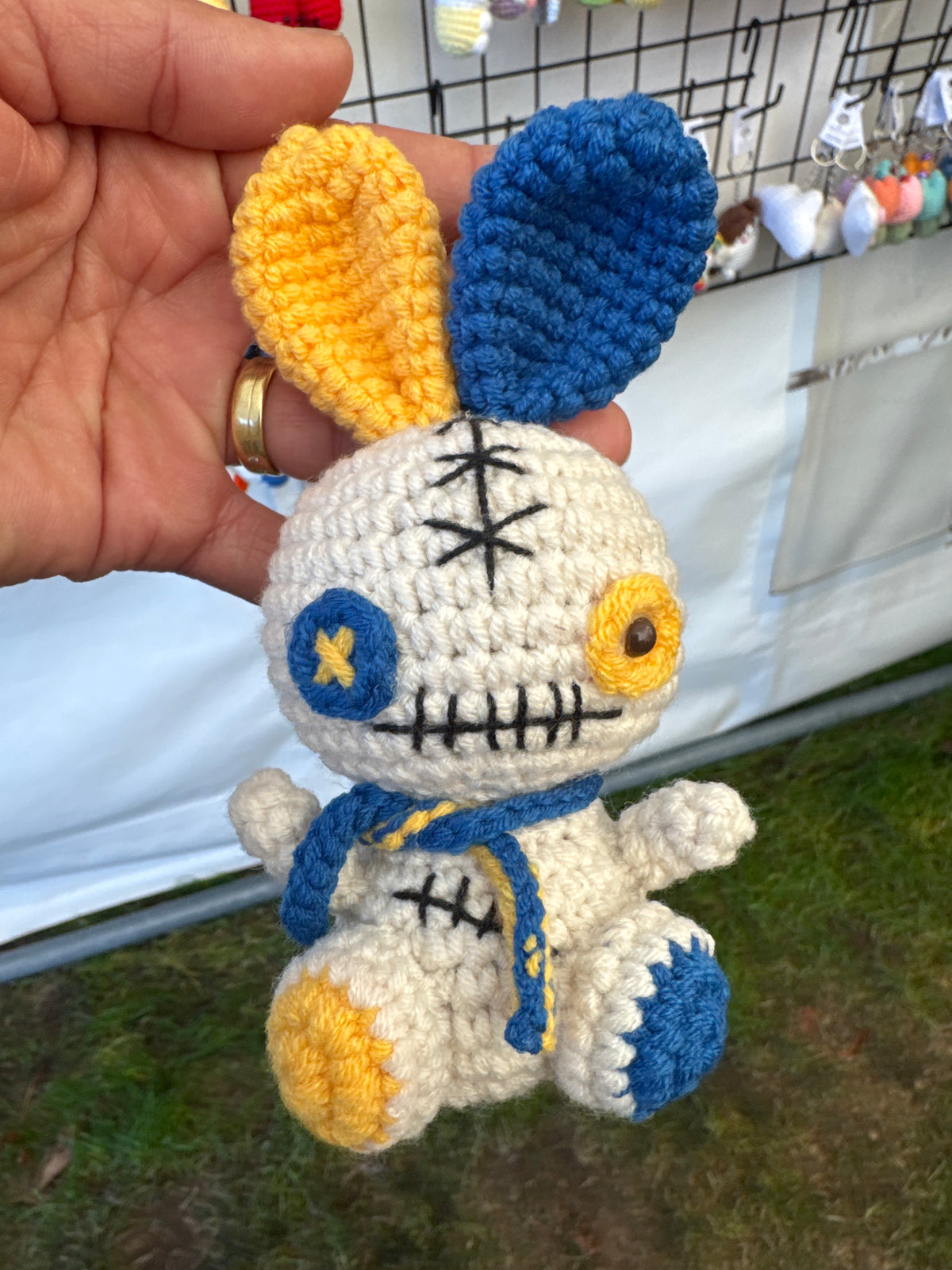Cute Voodoo Bunny Crochet Keychain 🐰🖤
