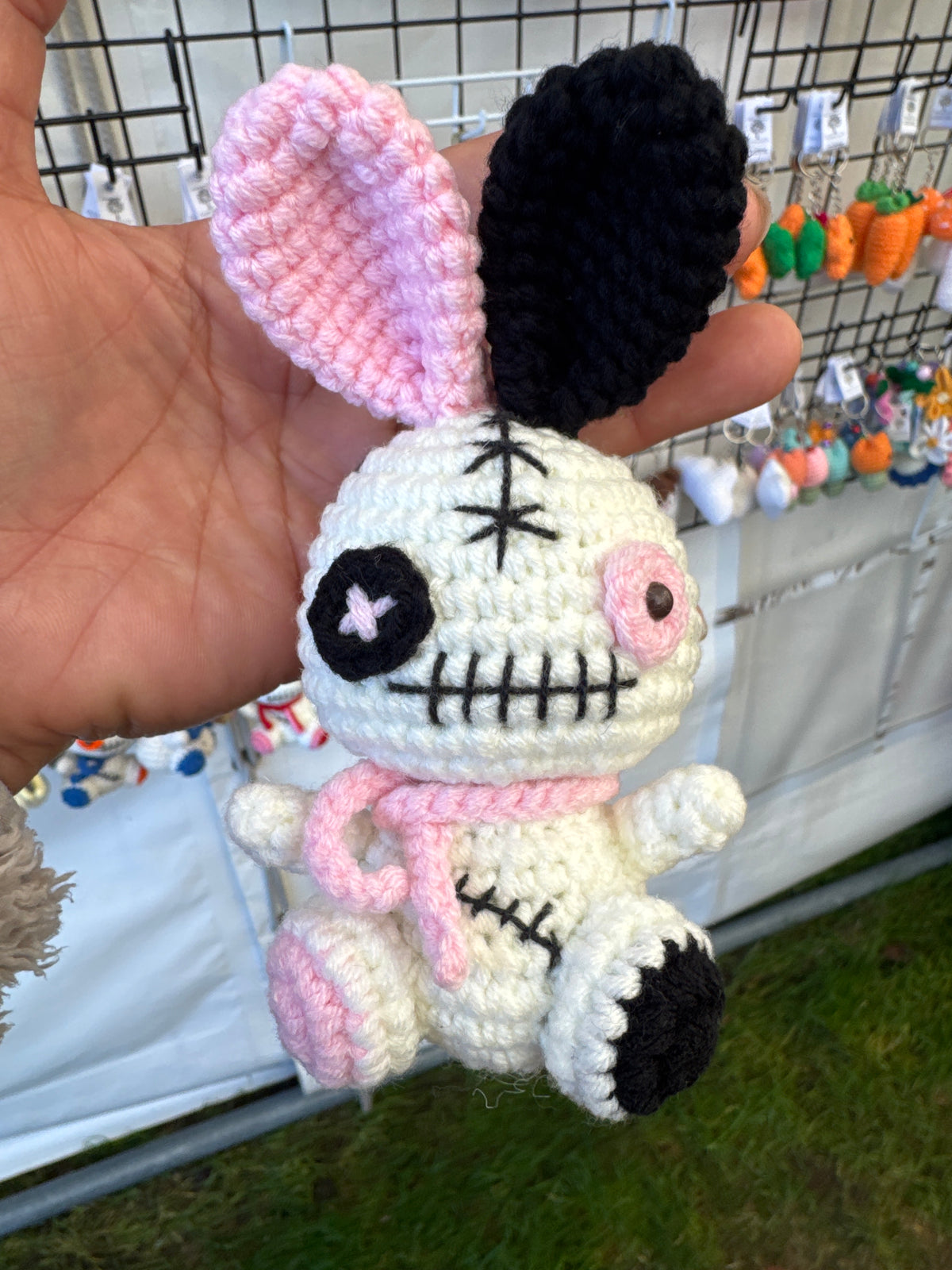 Cute Voodoo Bunny Crochet Keychain 🐰🖤