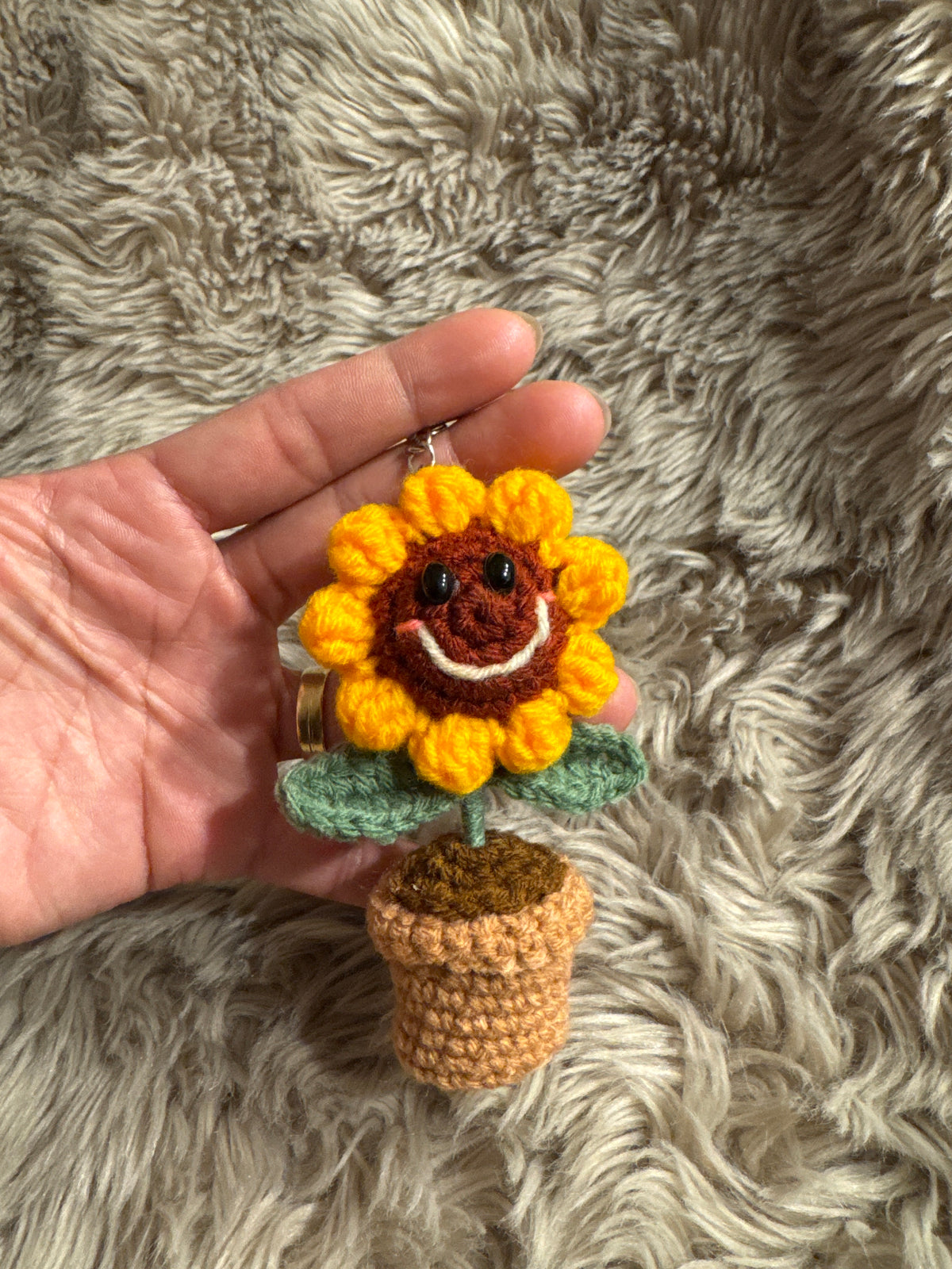 Mini Crochet Happy Flower Pot