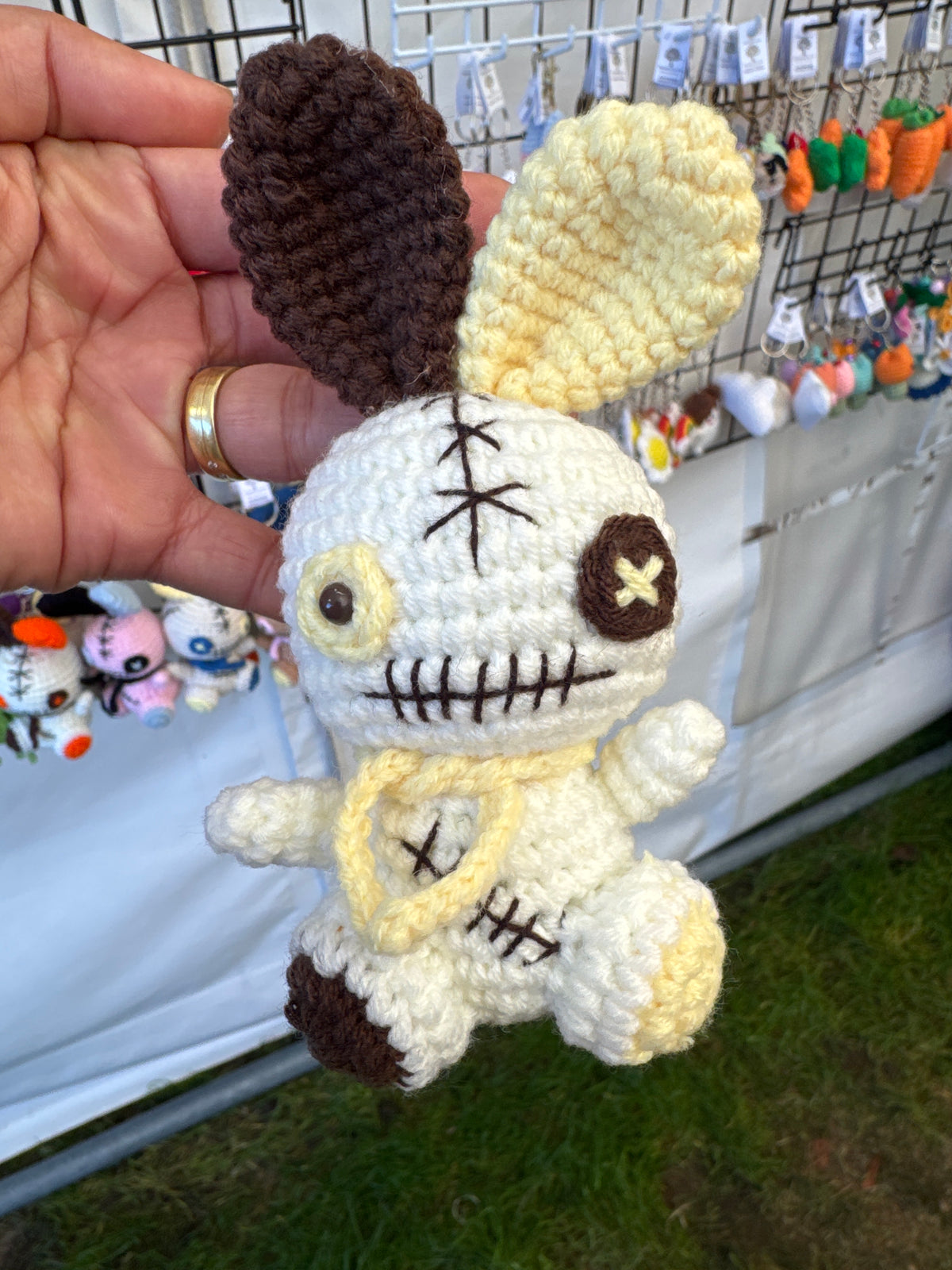 Cute Voodoo Bunny Crochet Keychain 🐰🖤