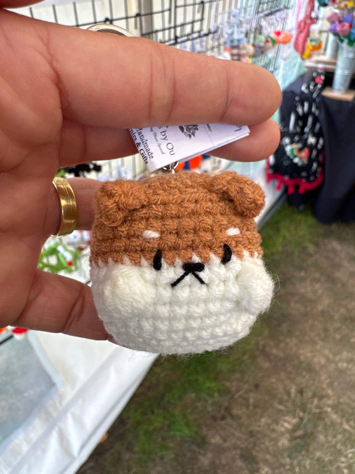 Cute Crochet Dog Keychain