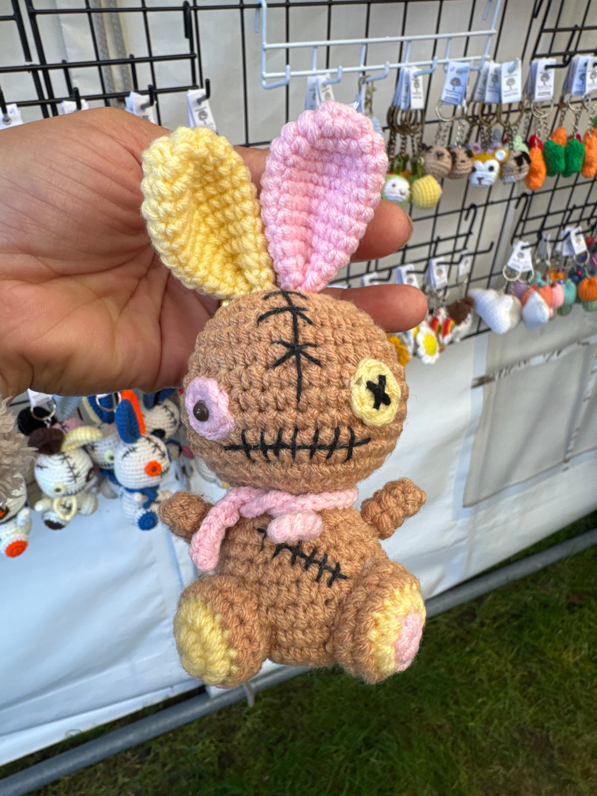 Cute Voodoo Bunny Crochet Keychain 🐰🖤
