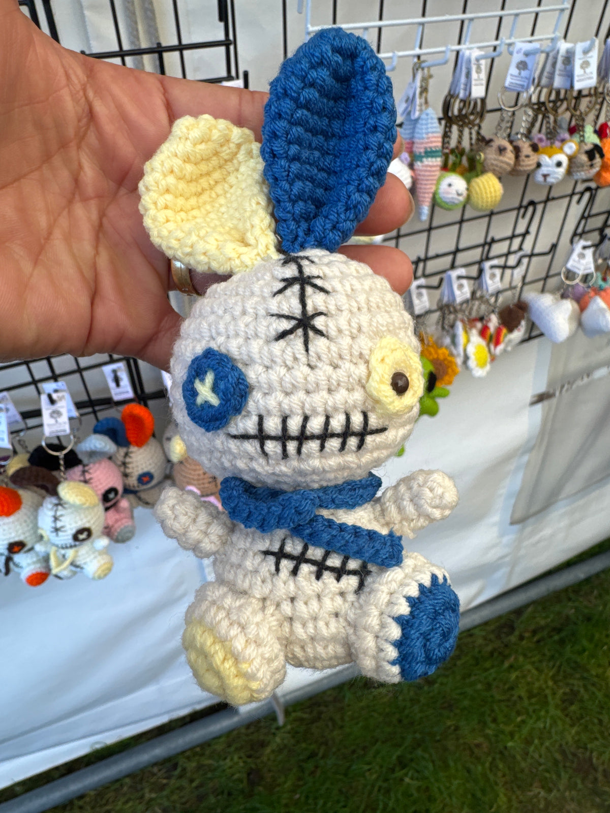 Cute Voodoo Bunny Crochet Keychain 🐰🖤