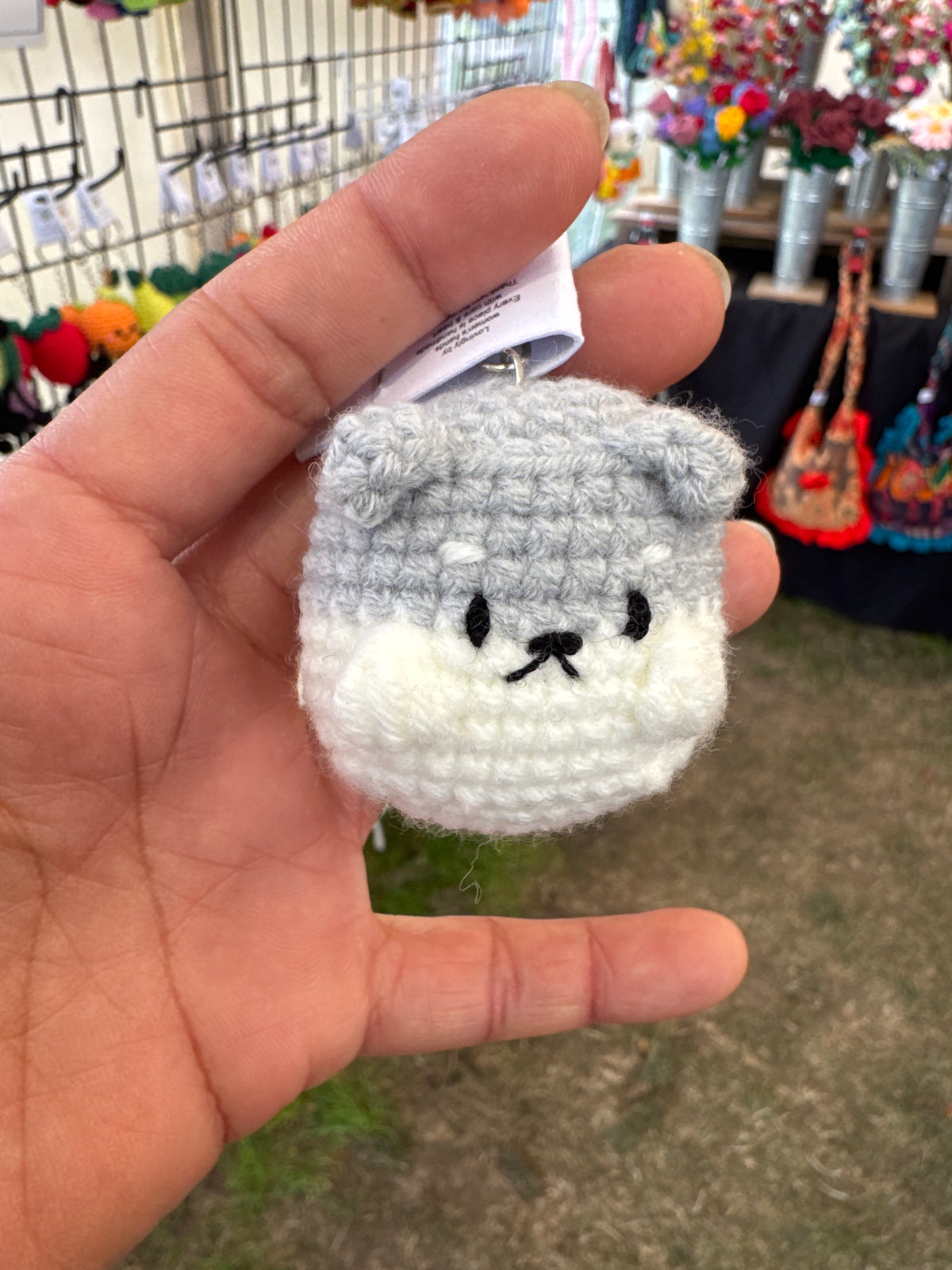 Cute Crochet Dog Keychain