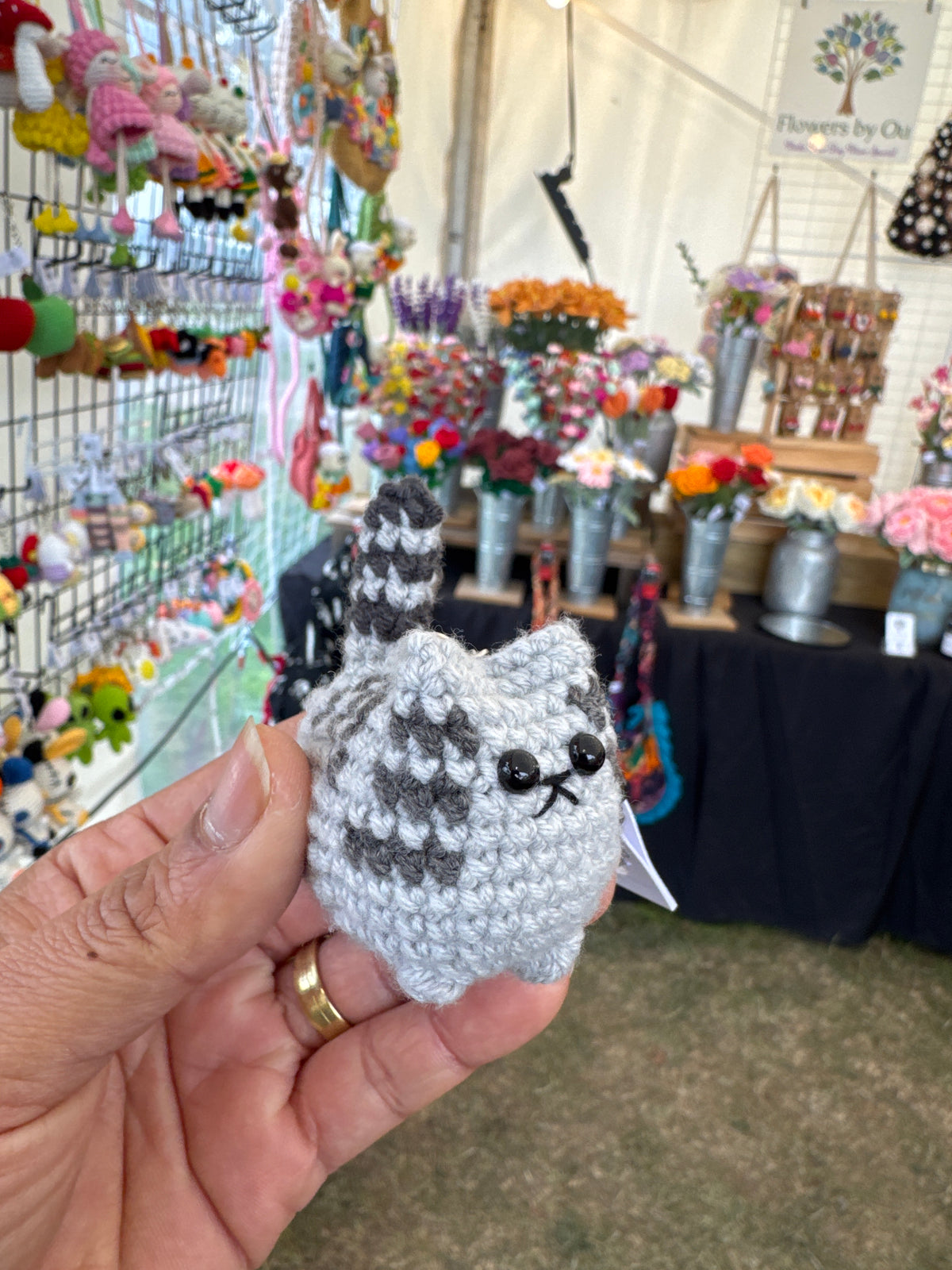 Cute Crochet Cat Keychain