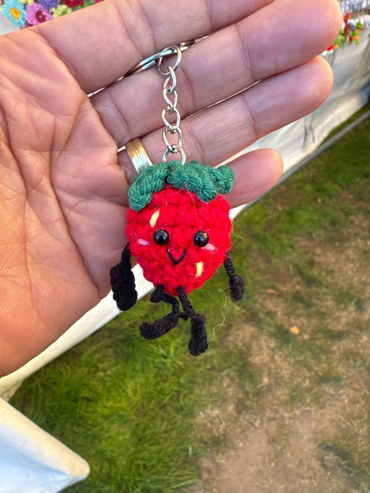 Cute Crochet Mini Fruit Keychain
