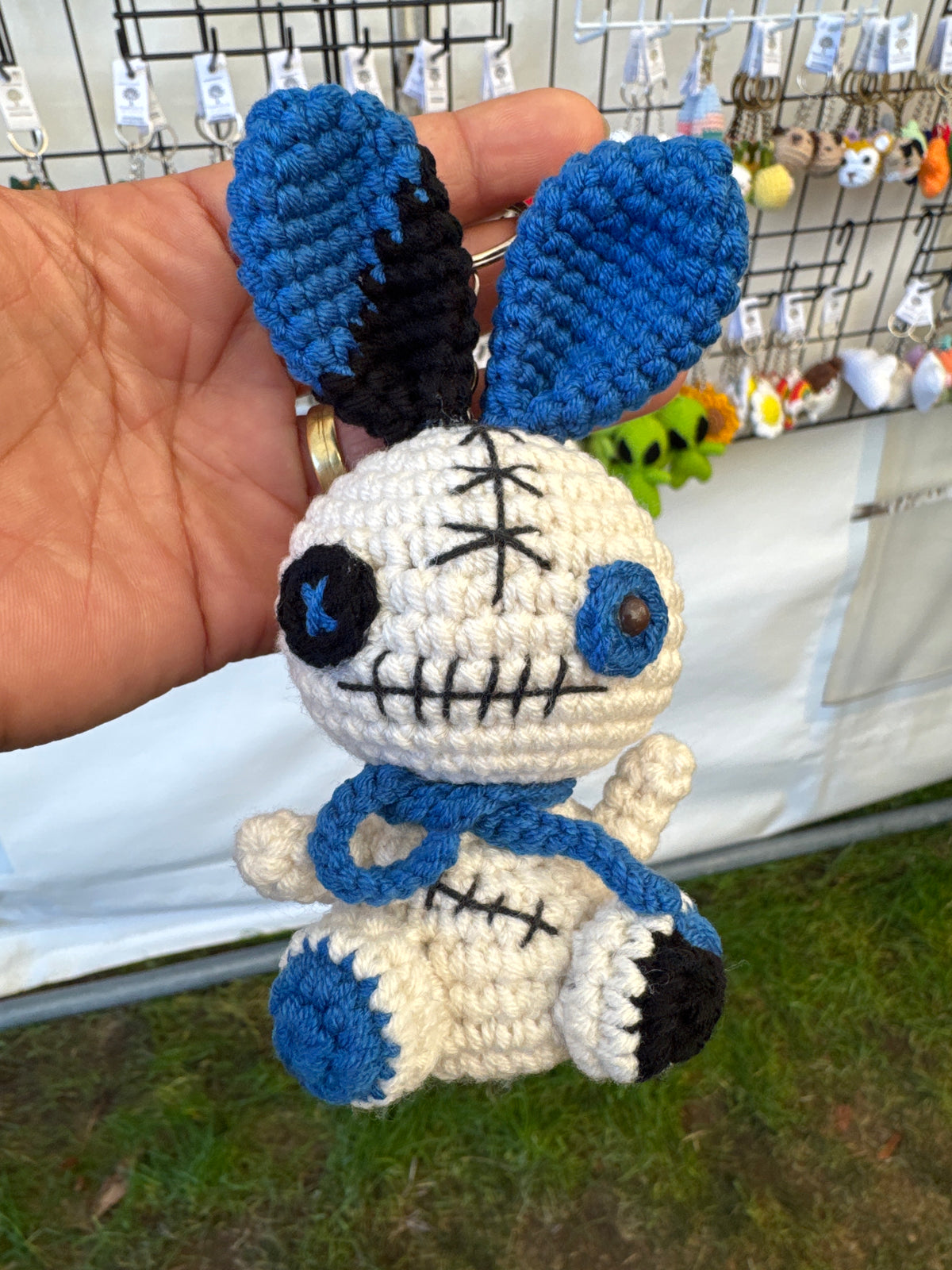 Cute Voodoo Bunny Crochet Keychain 🐰🖤