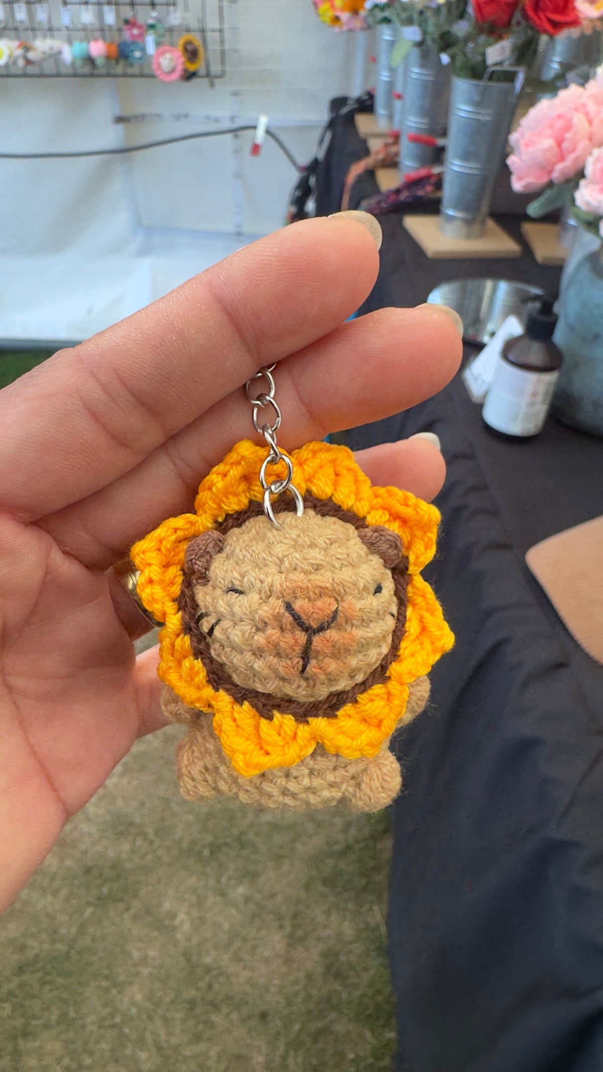 Cute Capybara with Crochet Hat Keychain