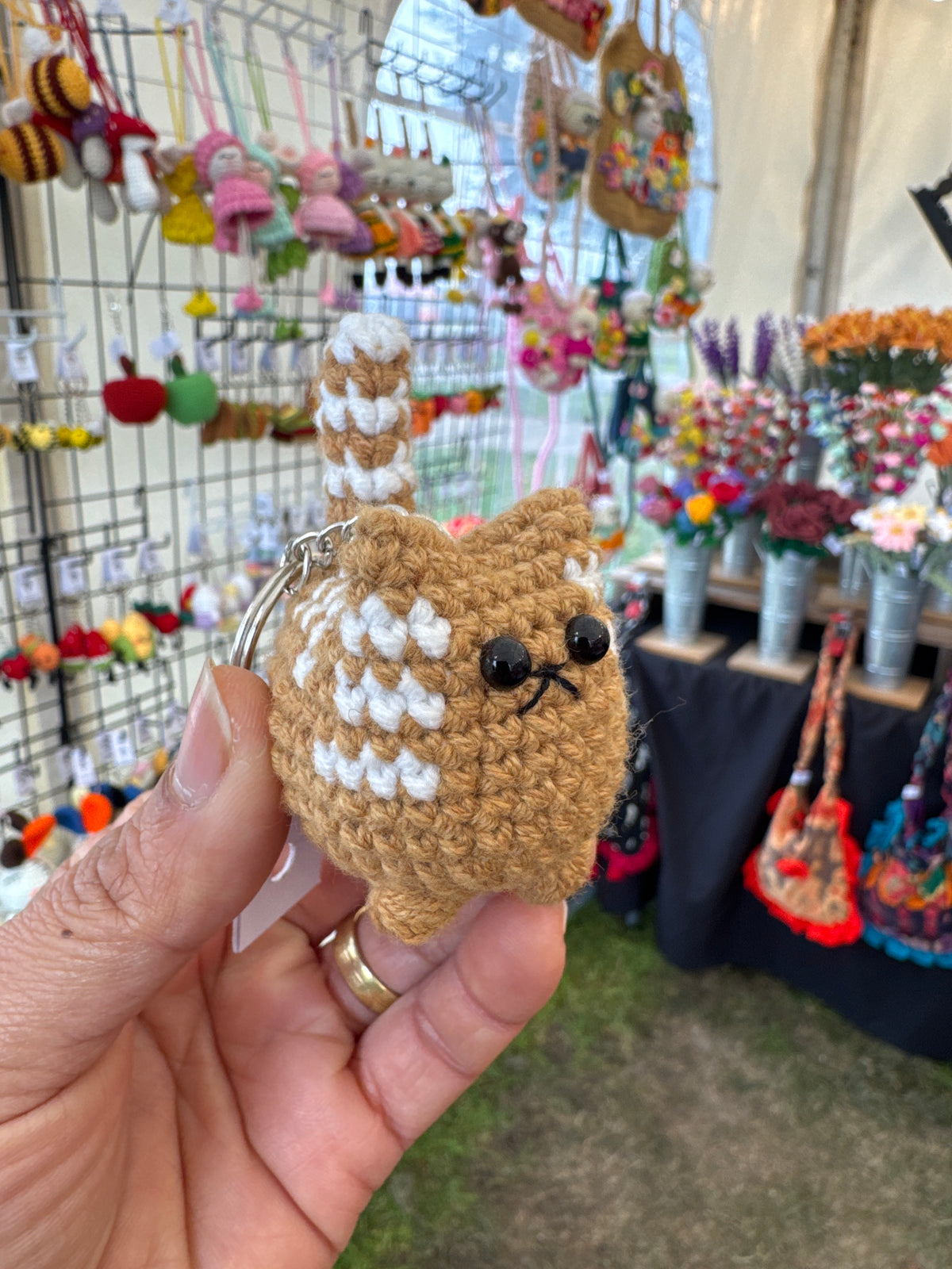 Cute Crochet Cat Keychain