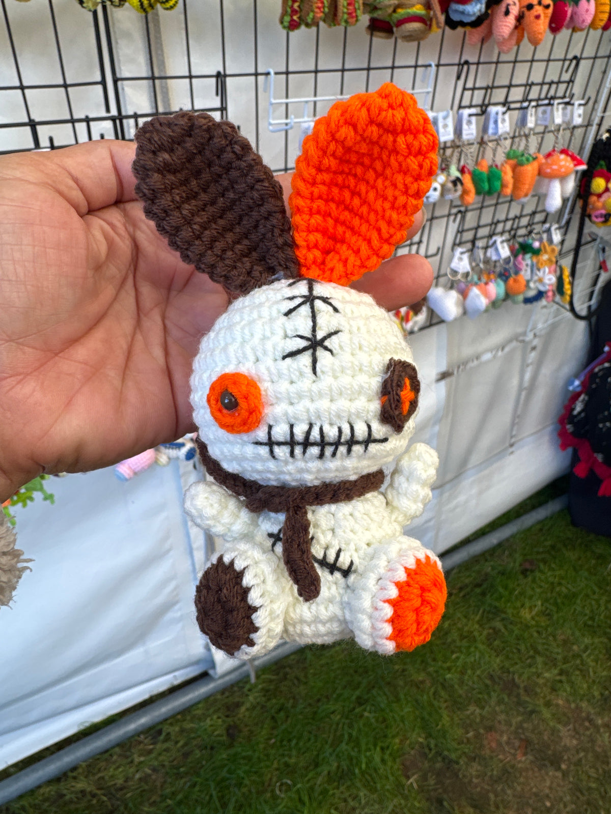 Cute Voodoo Bunny Crochet Keychain 🐰🖤