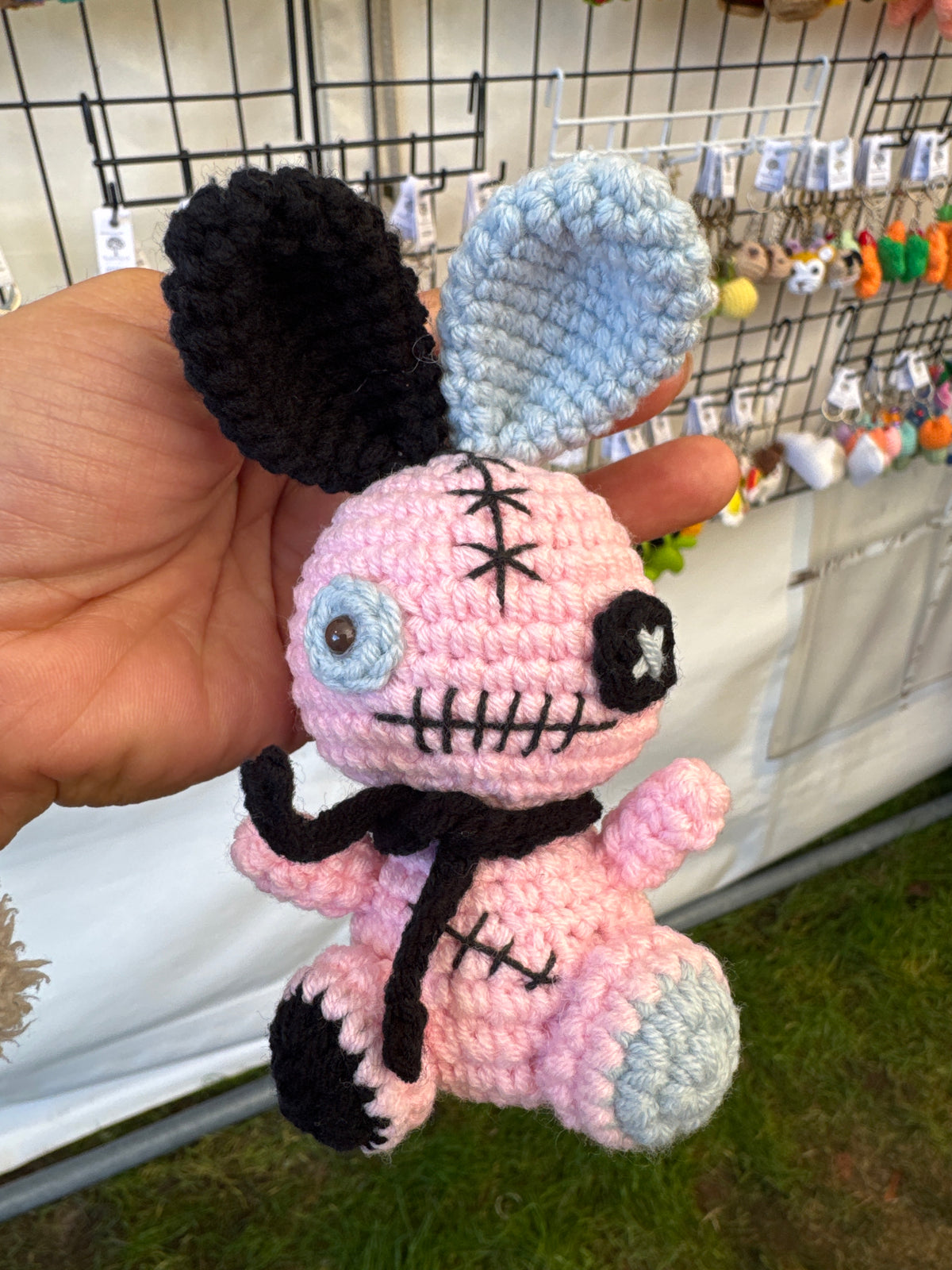 Cute Voodoo Bunny Crochet Keychain 🐰🖤