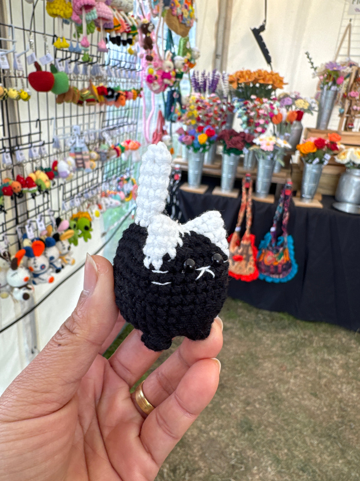 Cute Crochet Cat Keychain