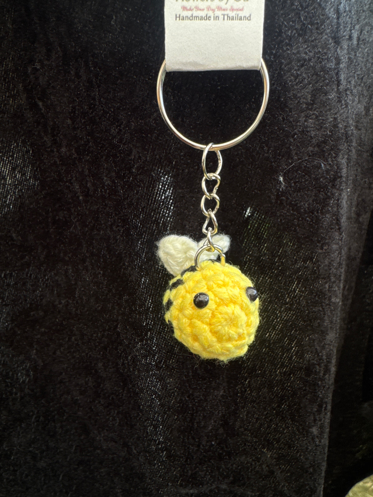 Cute Mini Crochet Bee Keychain