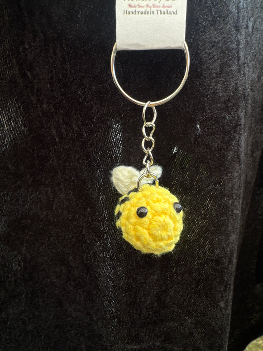 Cute Mini Crochet Bee Keychain