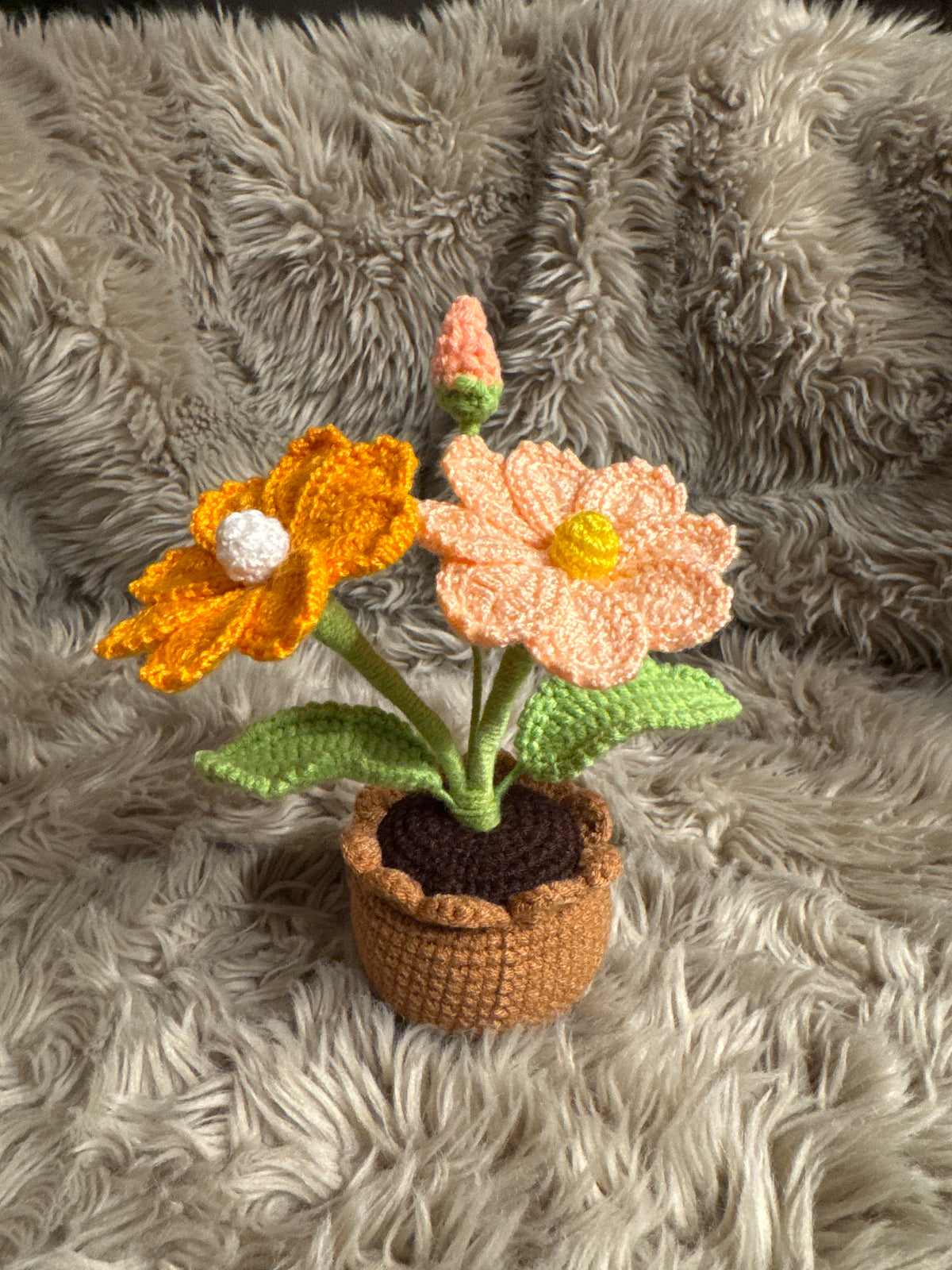 Handmade Crochet Flower Pot Decoration