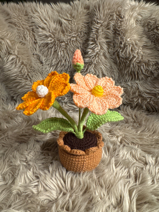 Handmade Crochet Flower Pot Decoration