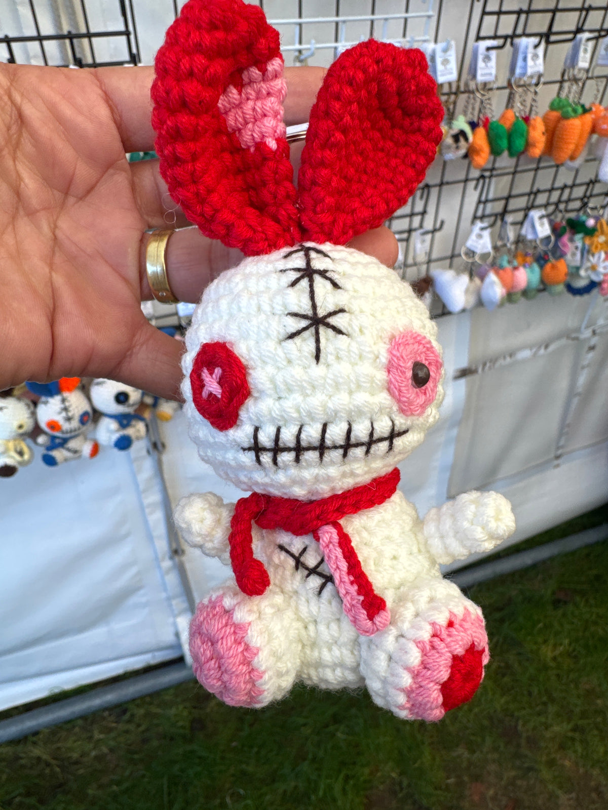 Cute Voodoo Bunny Crochet Keychain 🐰🖤