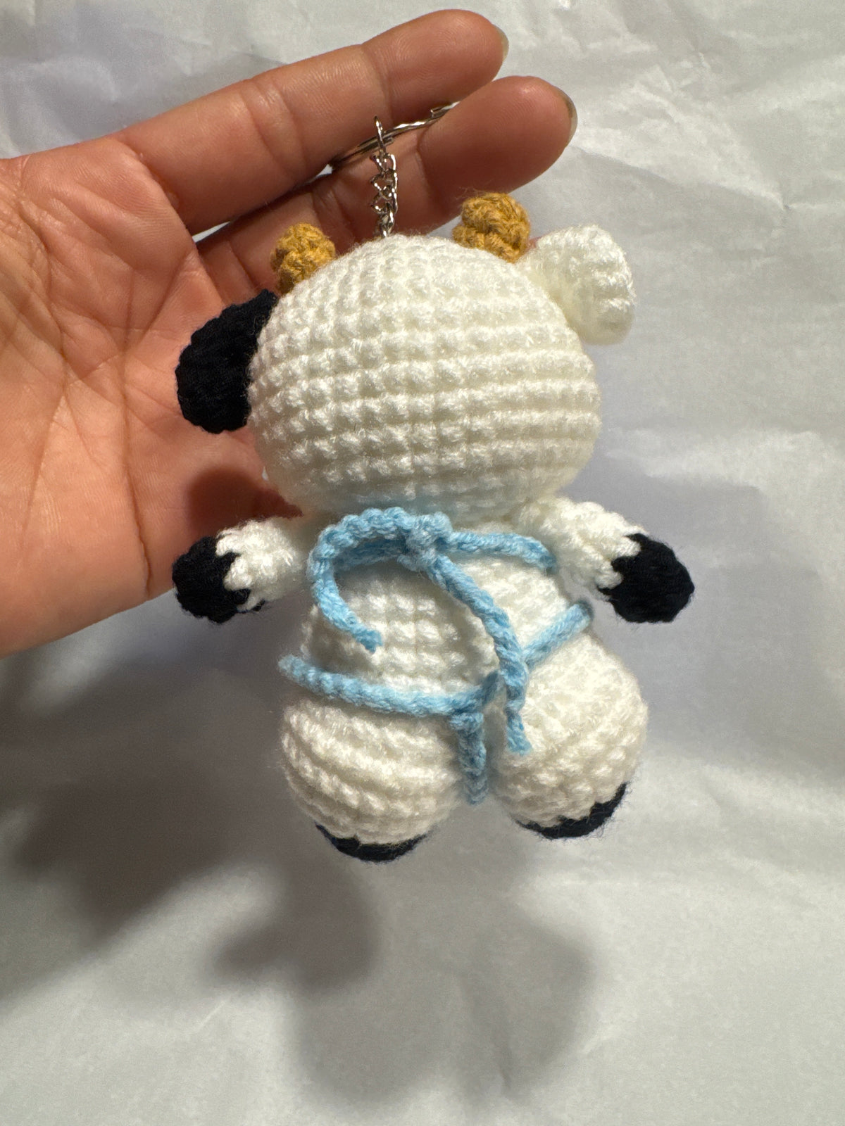 Funny Crochet Cow in Bikini Keychain