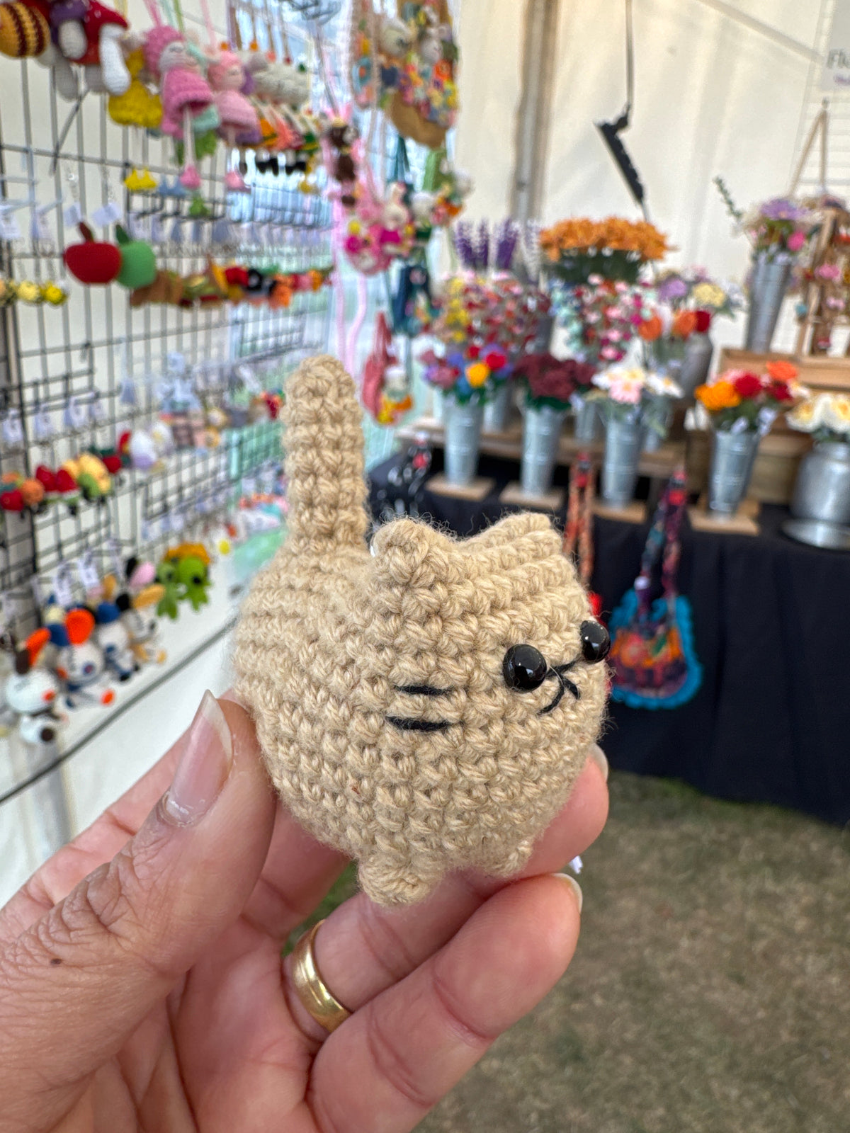 Cute Crochet Cat Keychain