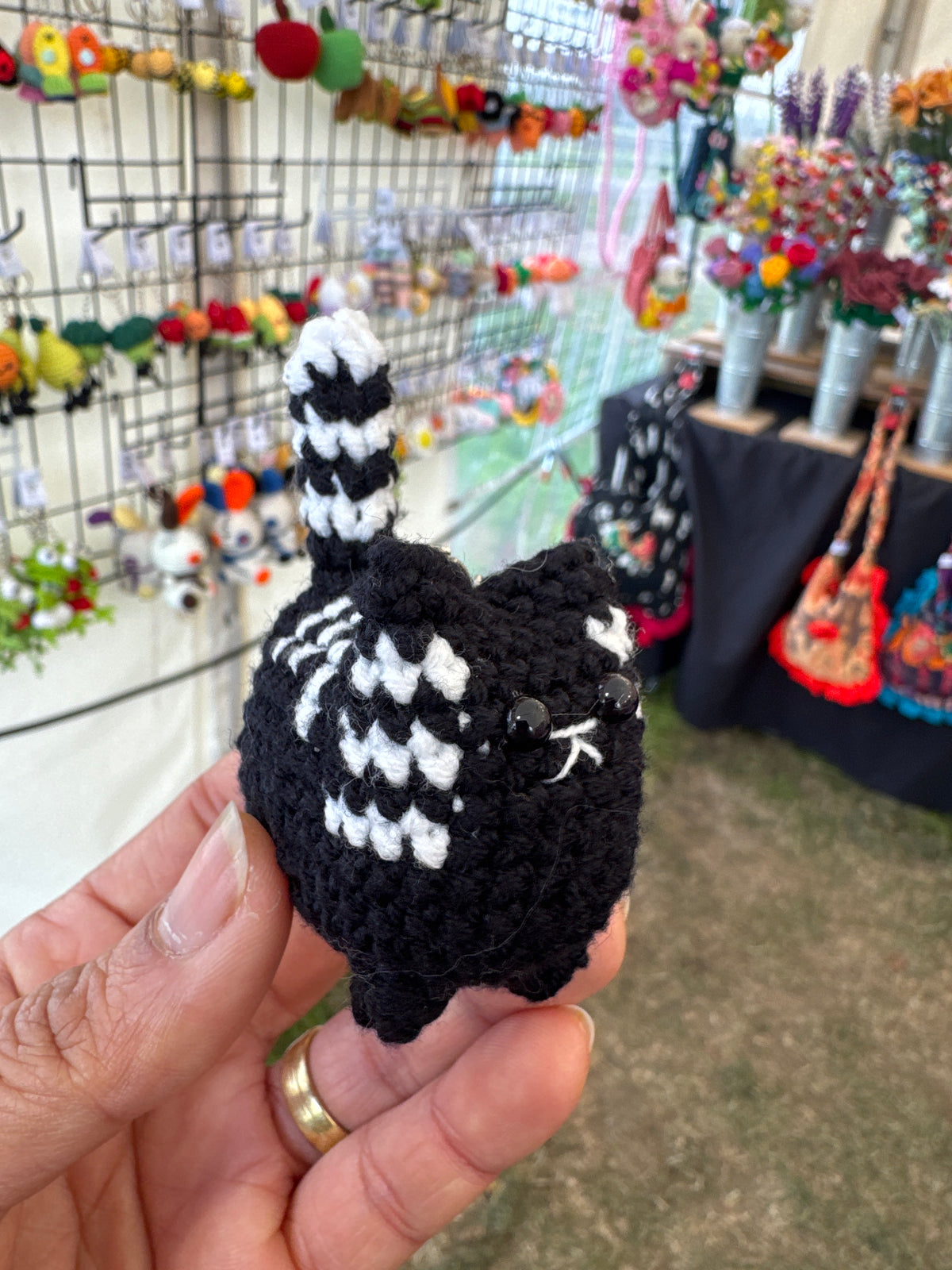 Cute Crochet Cat Keychain