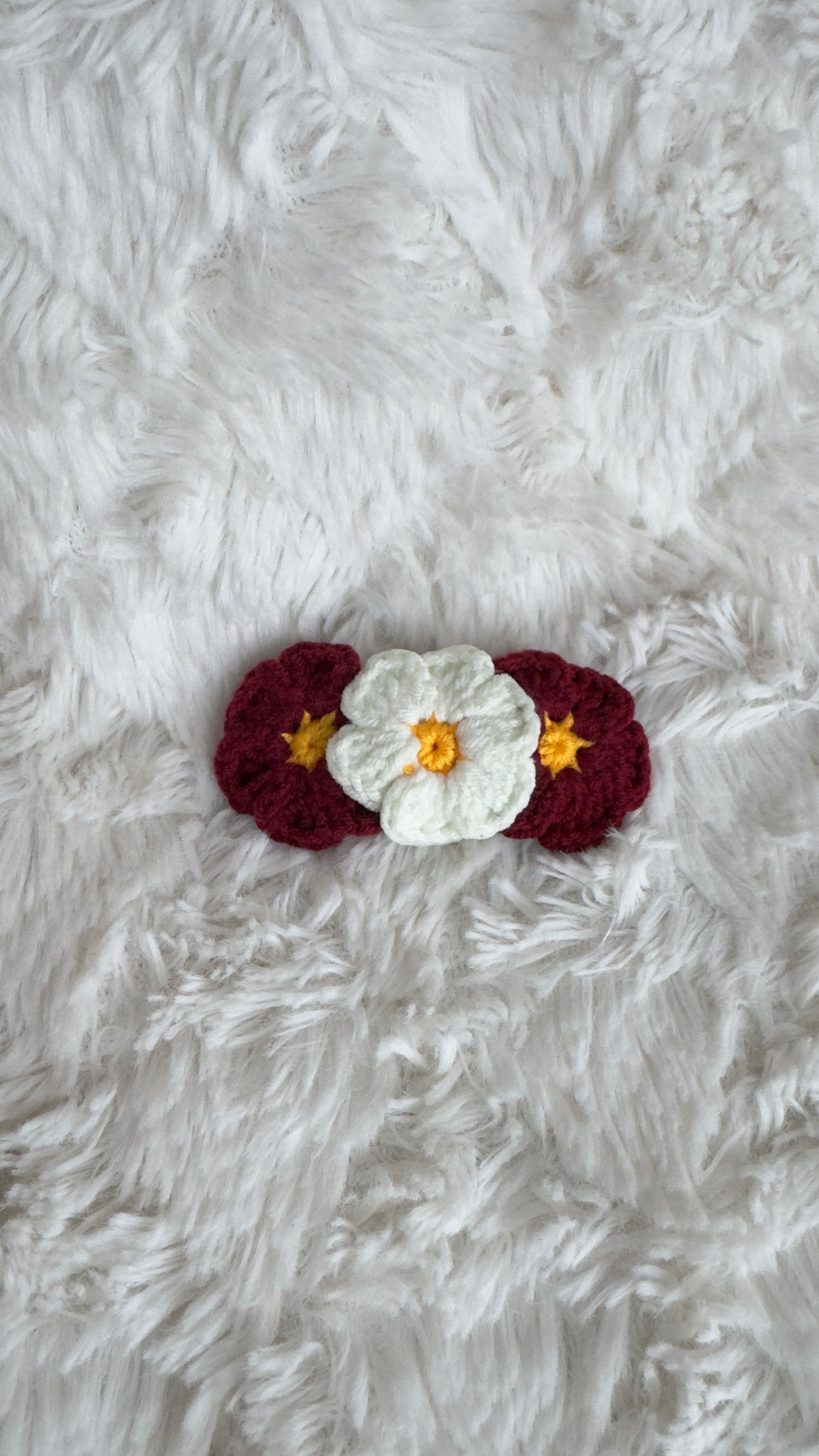 Handmade Crochet Flower Hair Clip