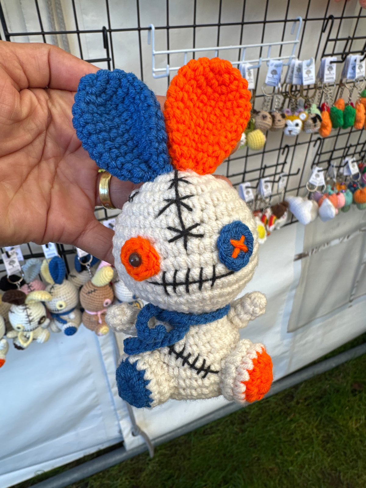 Cute Voodoo Bunny Crochet Keychain 🐰🖤