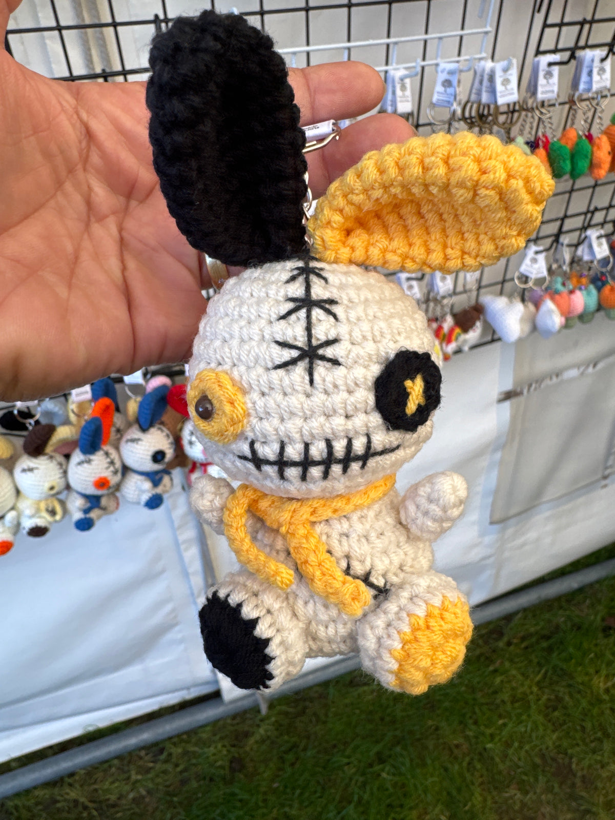 Cute Voodoo Bunny Crochet Keychain 🐰🖤
