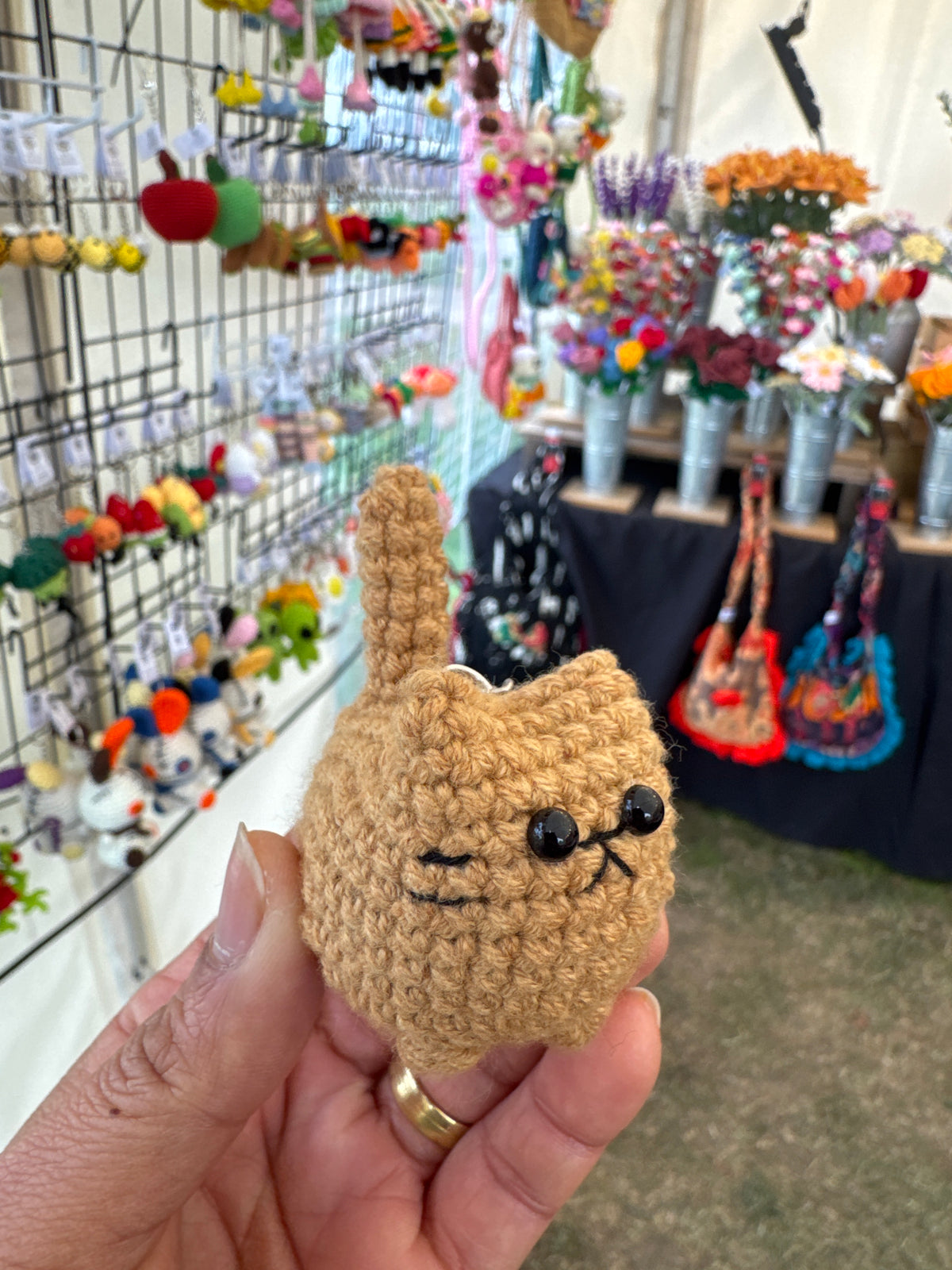 Cute Crochet Cat Keychain