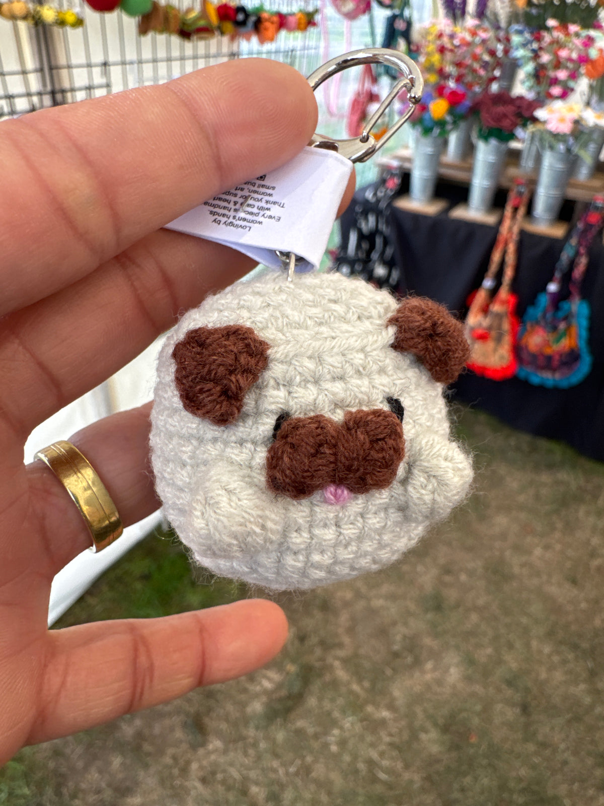 Cute Crochet Dog Keychain