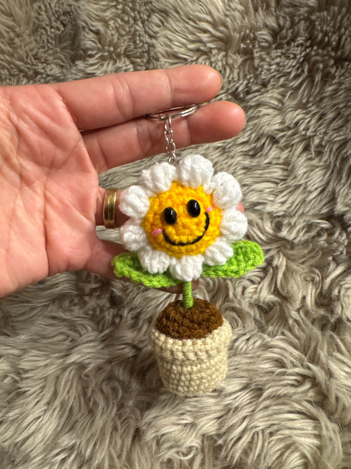 Mini Crochet Happy Flower Pot