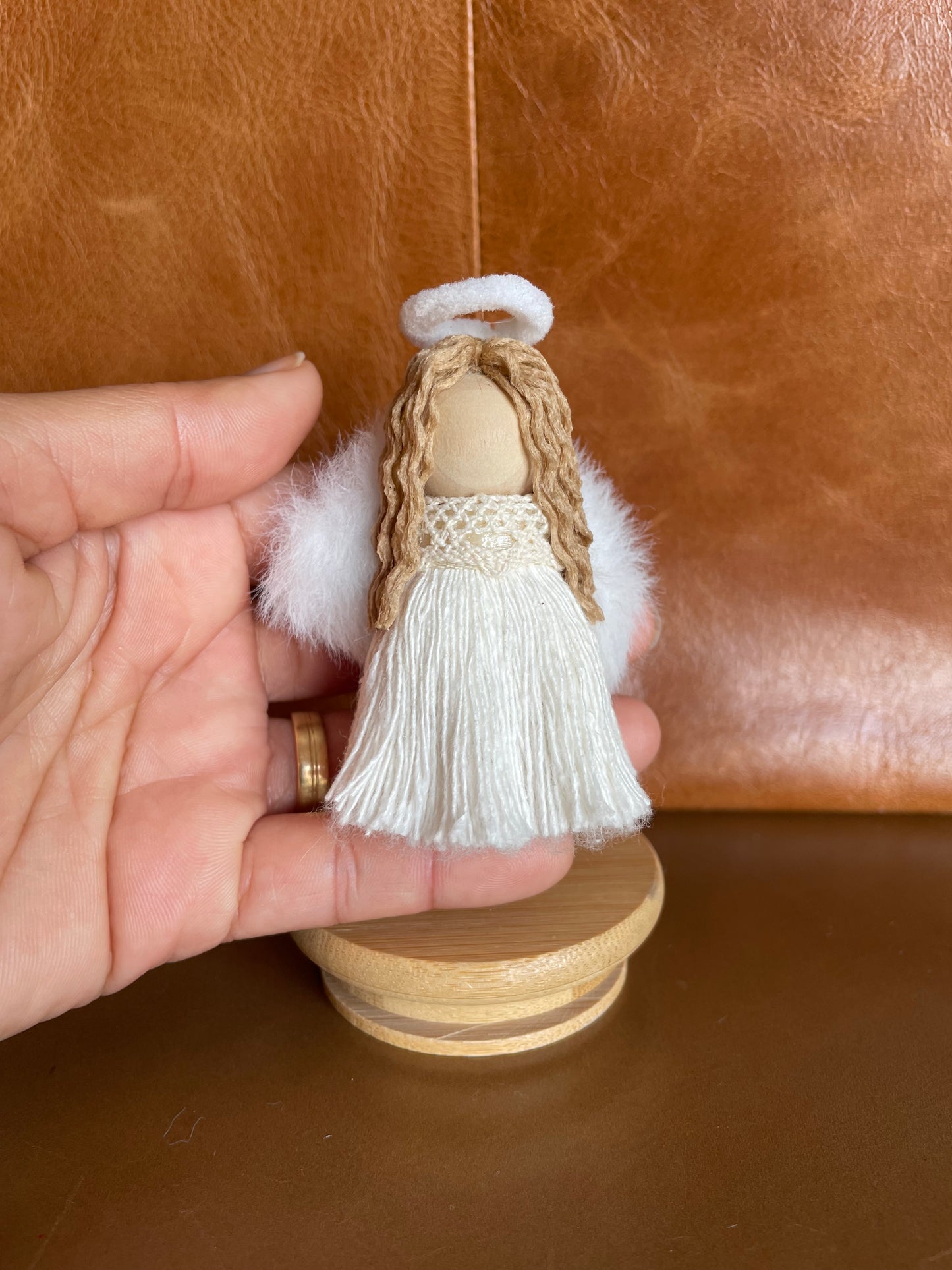 Handmade Mini Angel Ornament with Crown – Multiple Colors