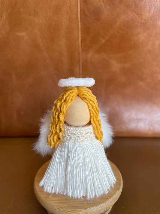 Handmade Mini Angel Ornament with Crown – Multiple Colors