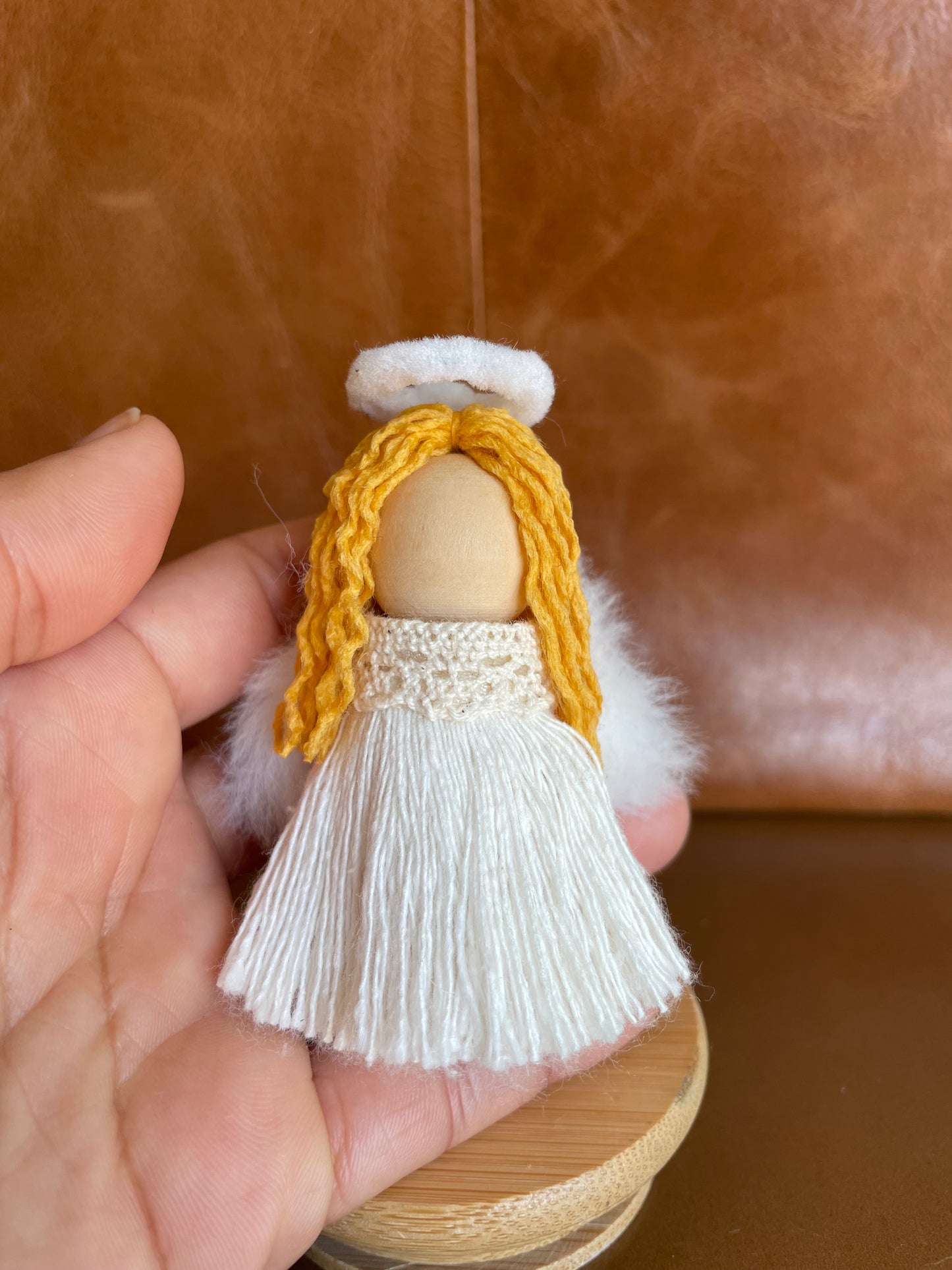 Handmade Mini Angel Ornament with Crown – Multiple Colors
