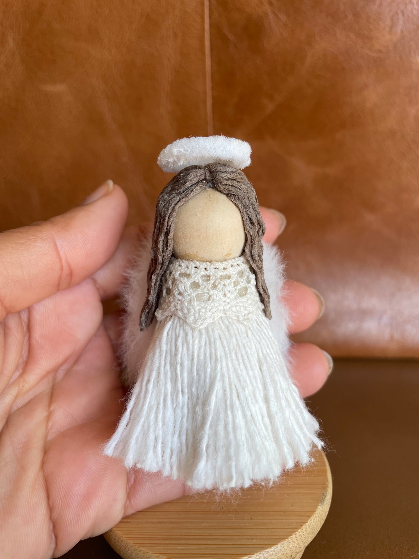 Handmade Mini Angel Ornament with Crown – Multiple Colors