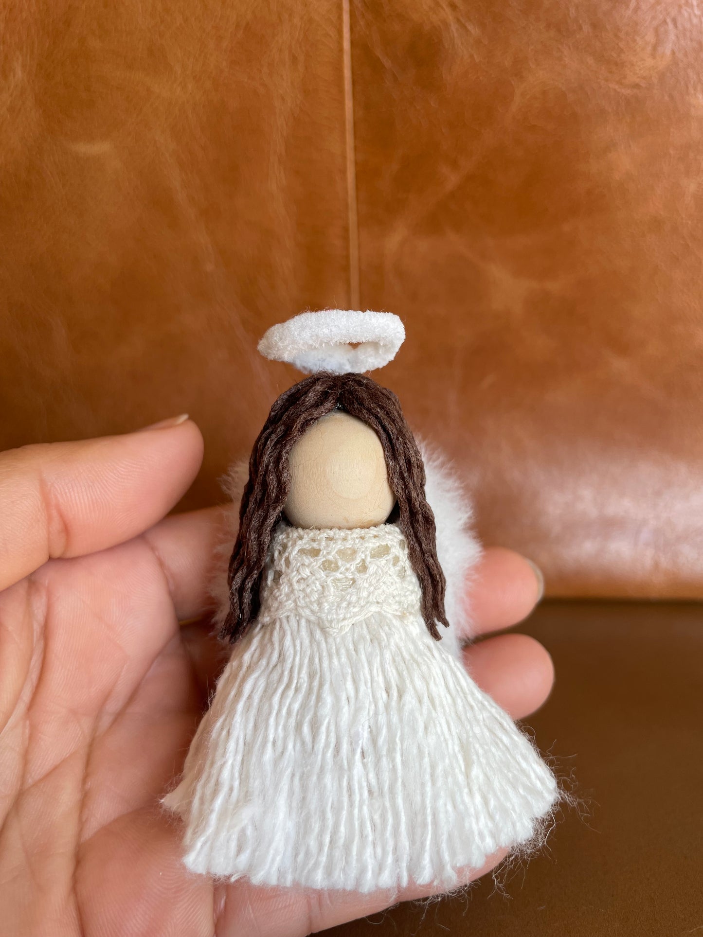 Handmade Mini Angel Ornament with Crown – Multiple Colors