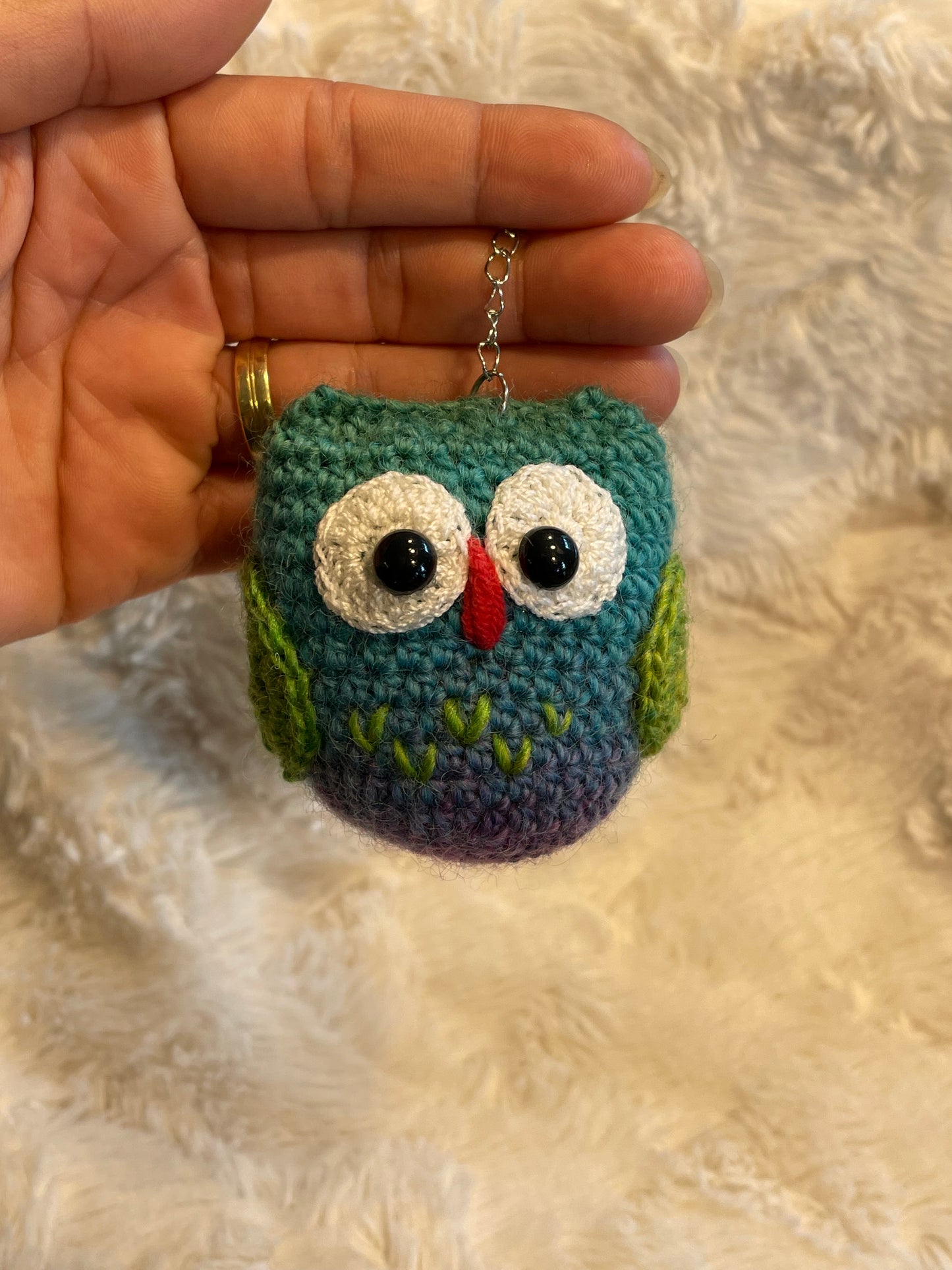 Handmade Crochet Owl Keychain