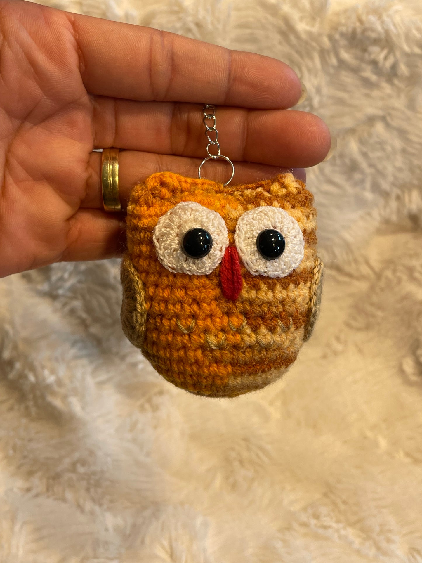 Handmade Crochet Owl Keychain