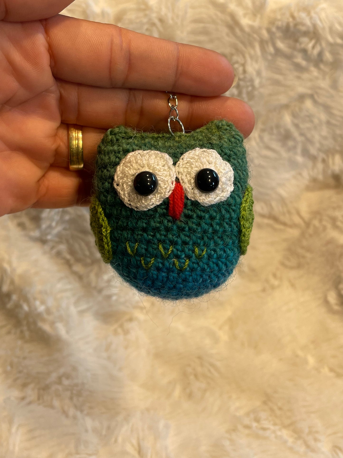 Handmade Crochet Owl Keychain