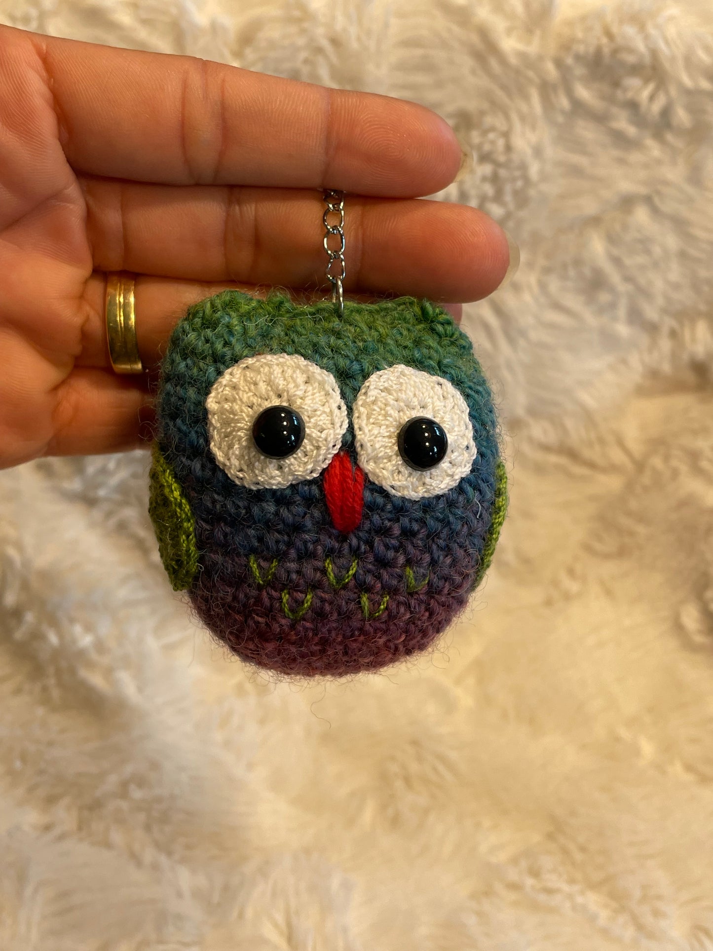 Handmade Crochet Owl Keychain