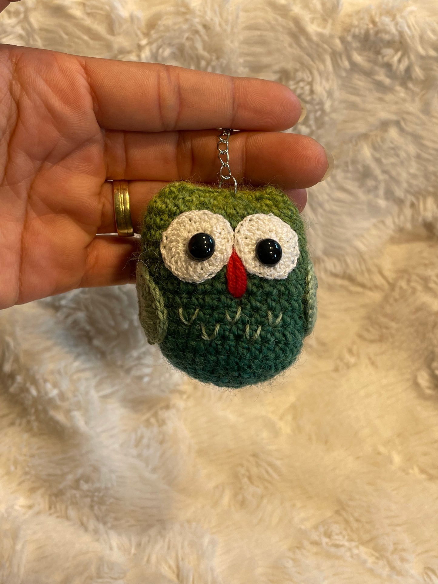 Handmade Crochet Owl Keychain
