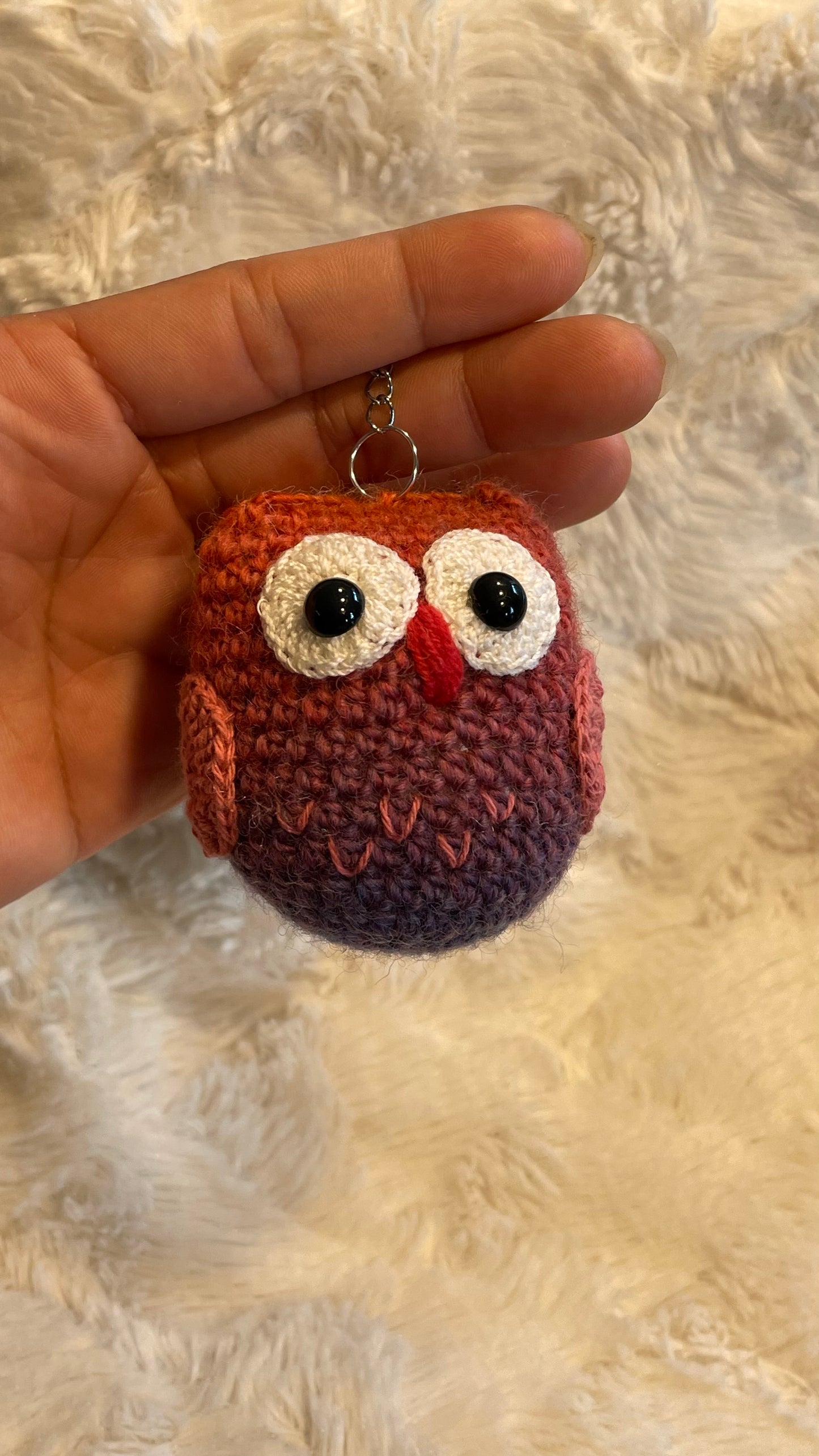 Handmade Crochet Owl Keychain