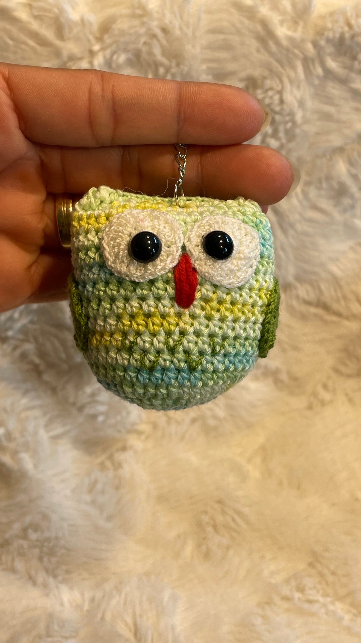Handmade Crochet Owl Keychain